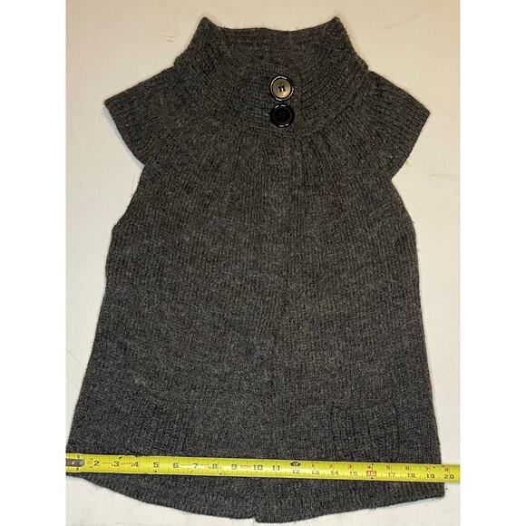 Max Mara Wool Sleeveless Knit Tunic Vest Gray Funnel Neck Quiet Luxury Sz S/M - Picture 6 of 11